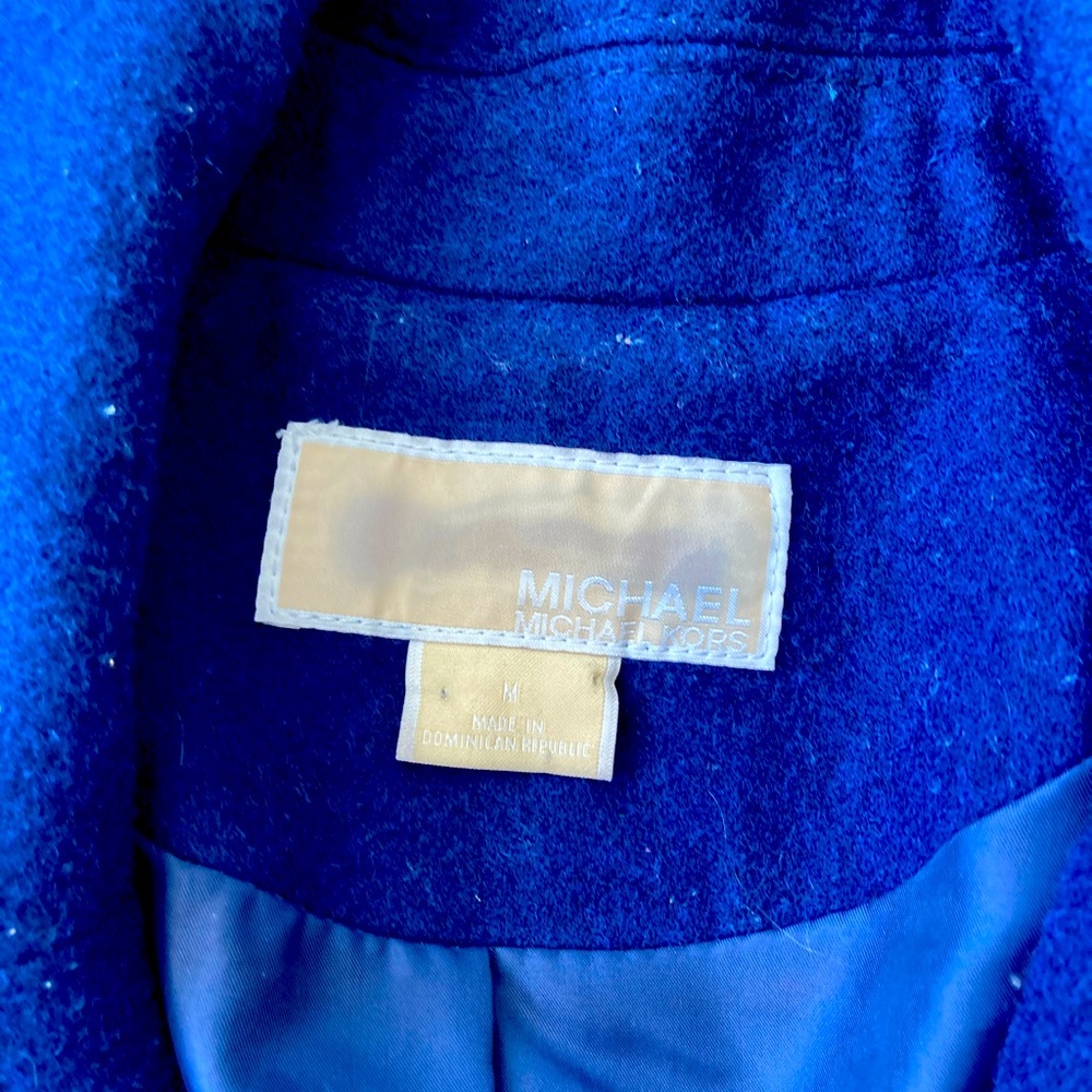 Michael Kors wool blend light navy blue pea coat, sz M